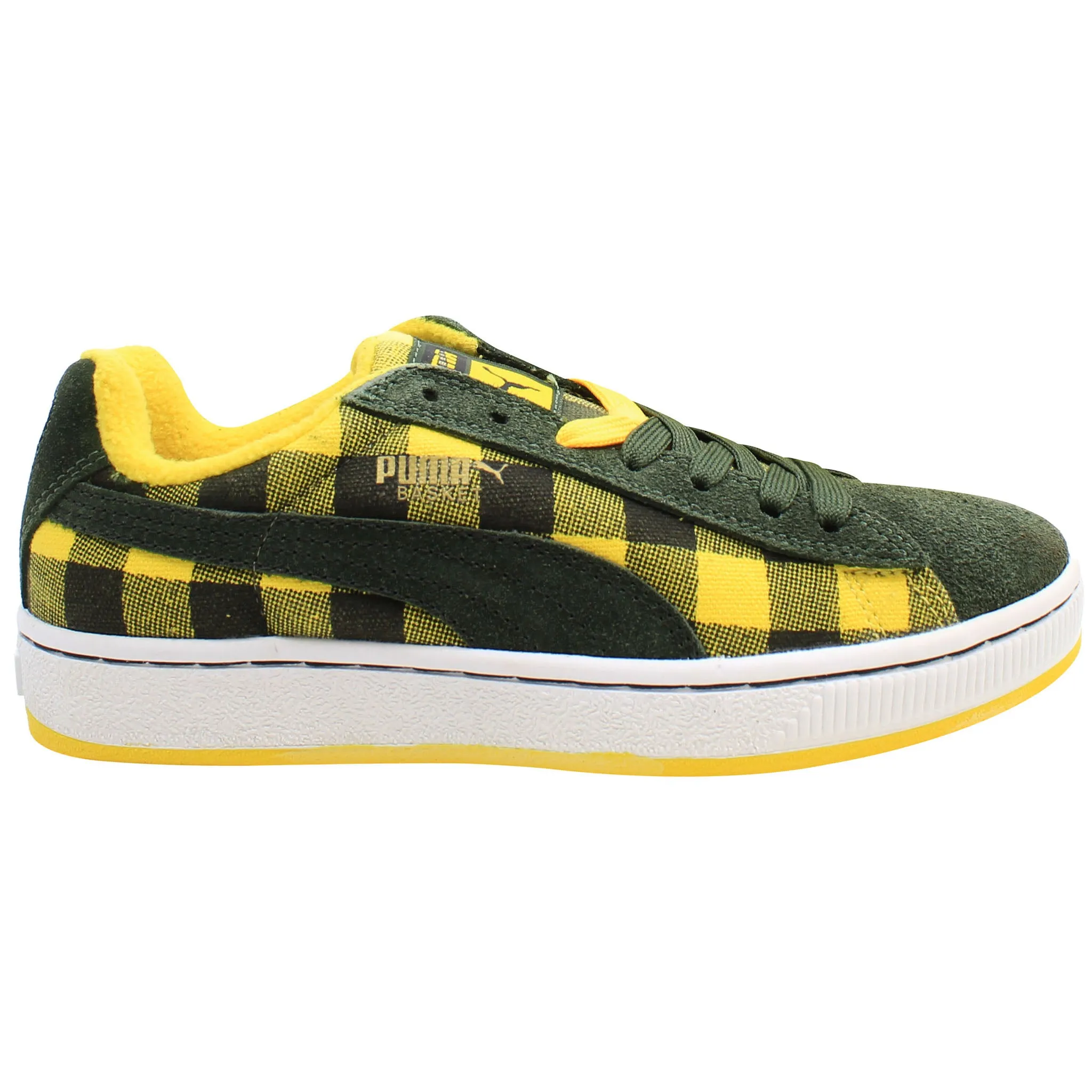 Puma Basket II Mens Green/Yellow Trainers