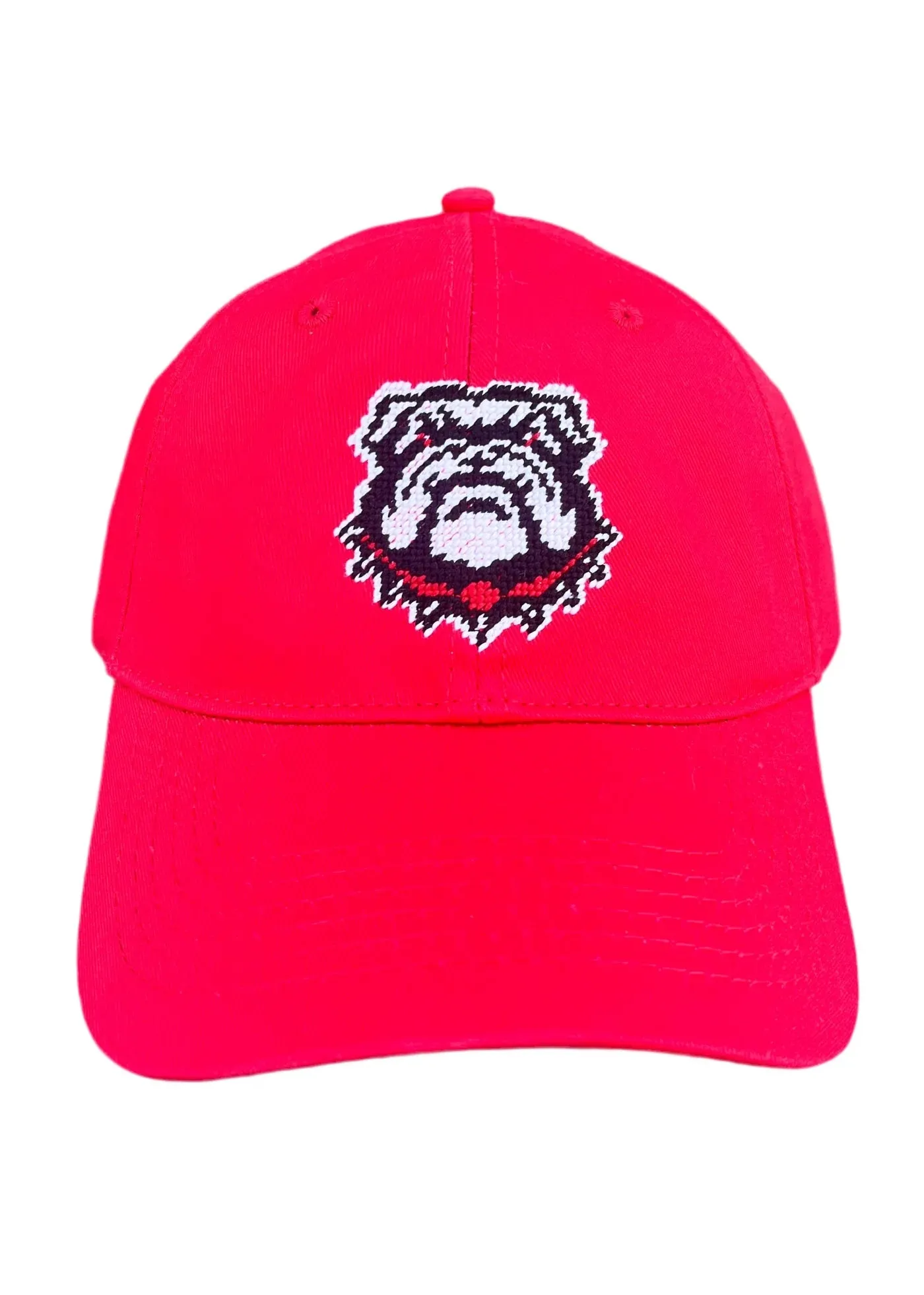 Red Bulldog Needlepoint Hat