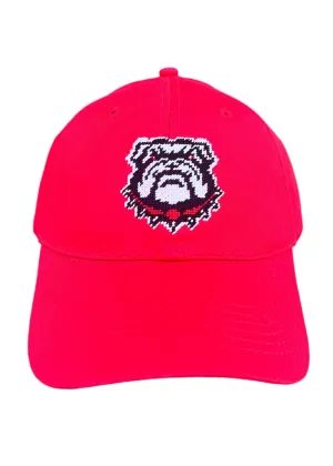 Red Bulldog Needlepoint Hat