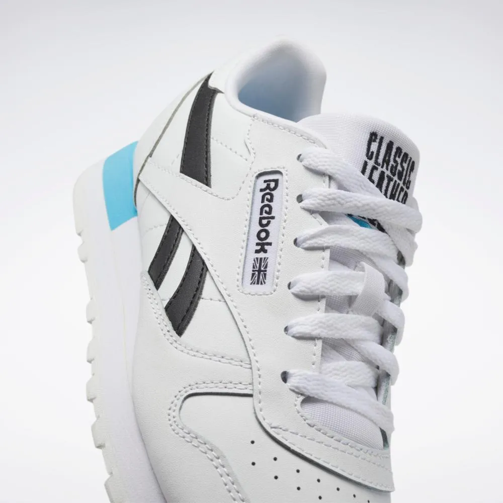Reebok Footwear Kids Classic Leather FTWWHT/CBLACK/RADAQU