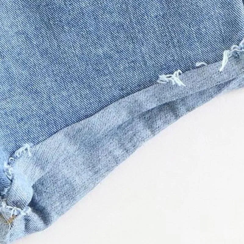 Rolled Hem Denim Shorts