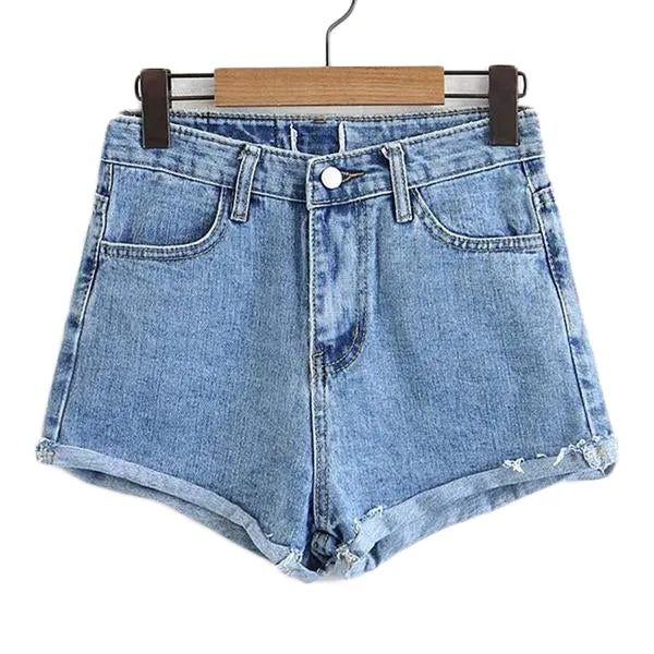 Rolled Hem Denim Shorts