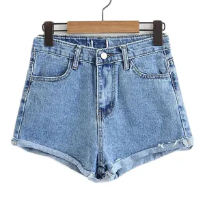 Rolled Hem Denim Shorts