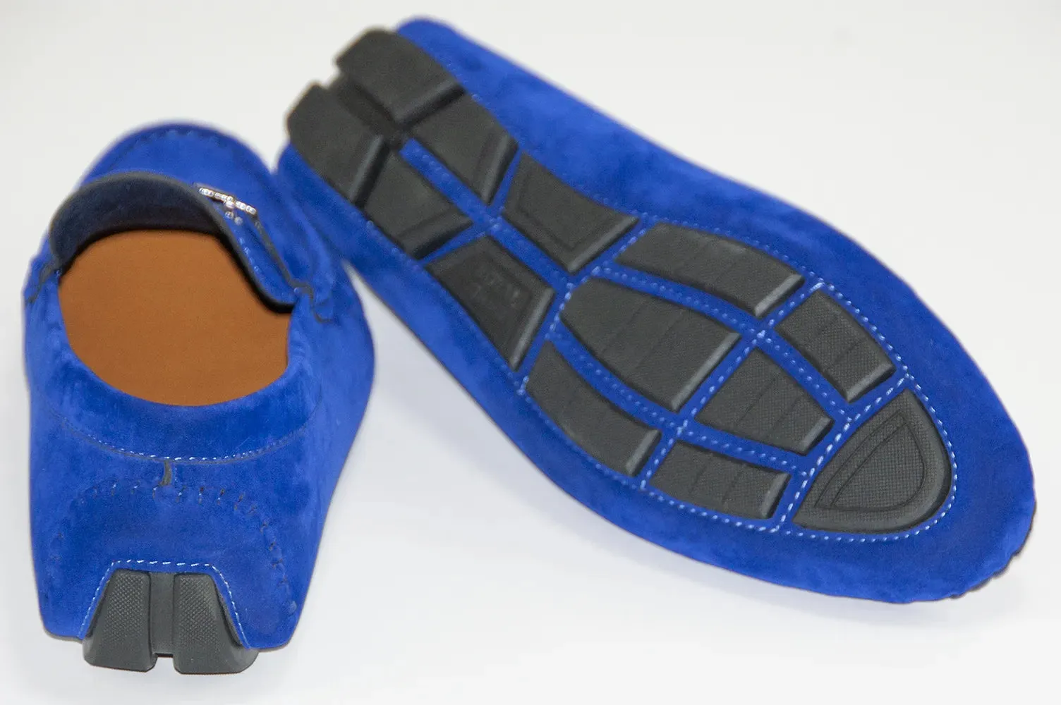 Royal Blue Suede V-Bit Driver Loafer