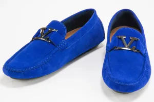 Royal Blue Suede V-Bit Driver Loafer