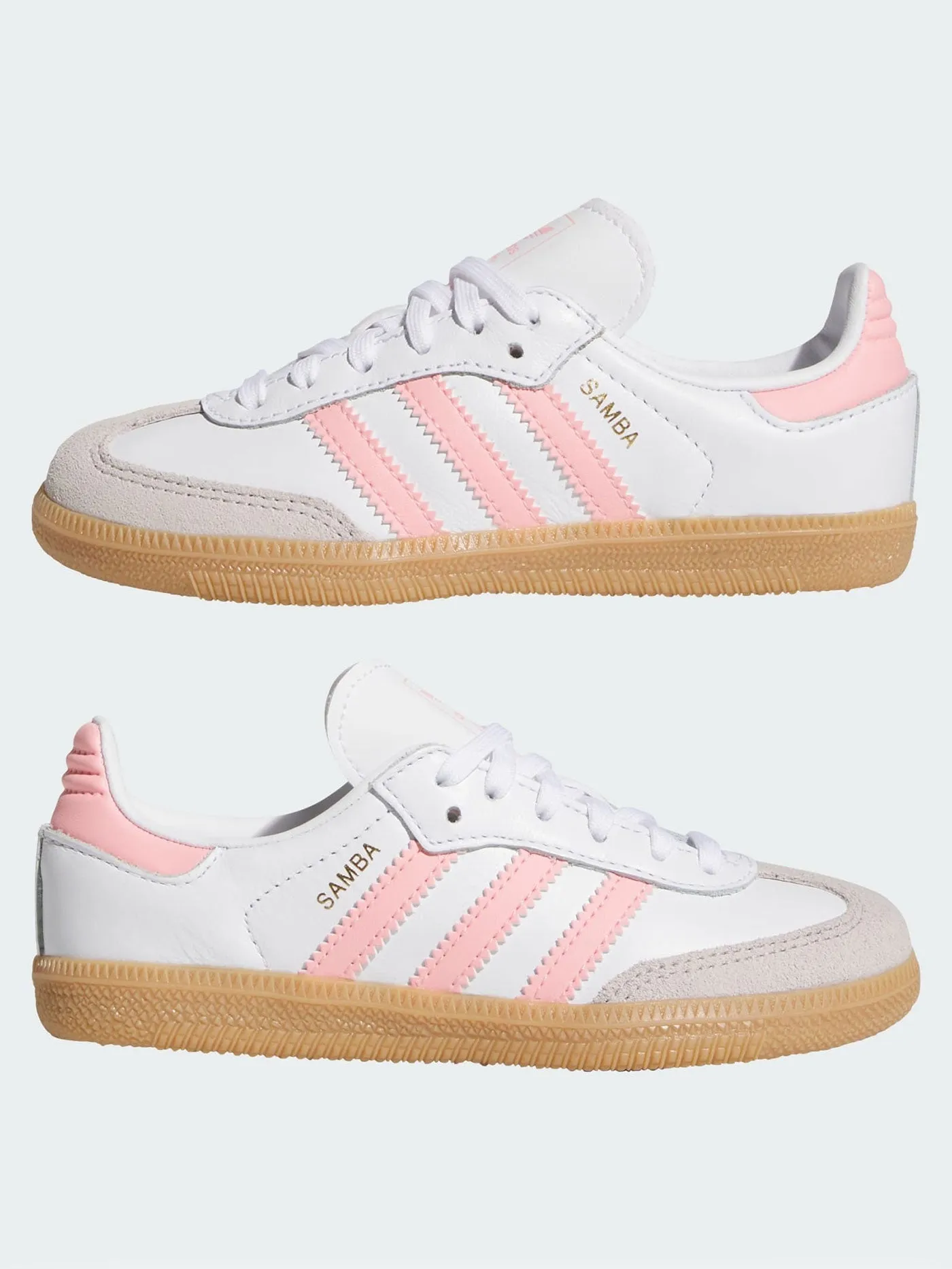 Samba OG White/Semi Pink Spark/Gum3 Shoes (Little Kids)