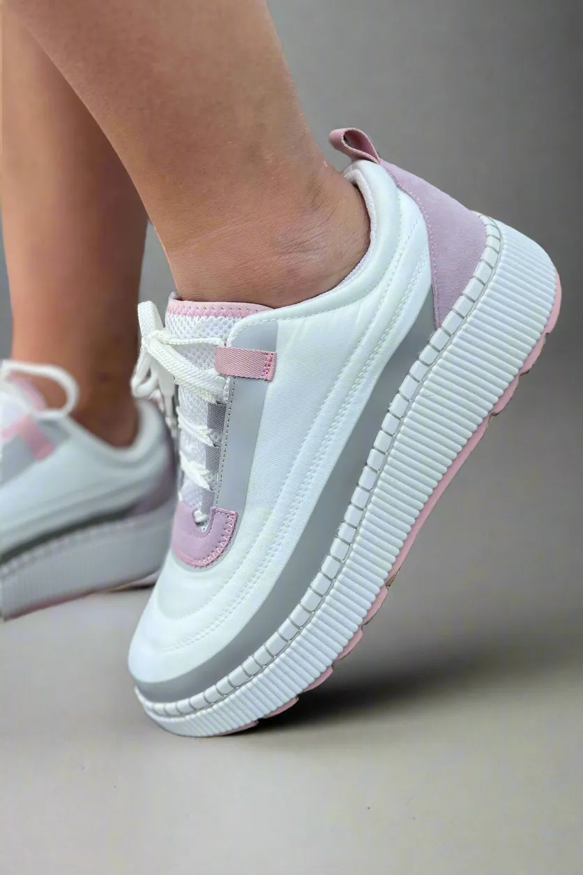 Sayah Waterproof Platform Sneaker - White Lavender