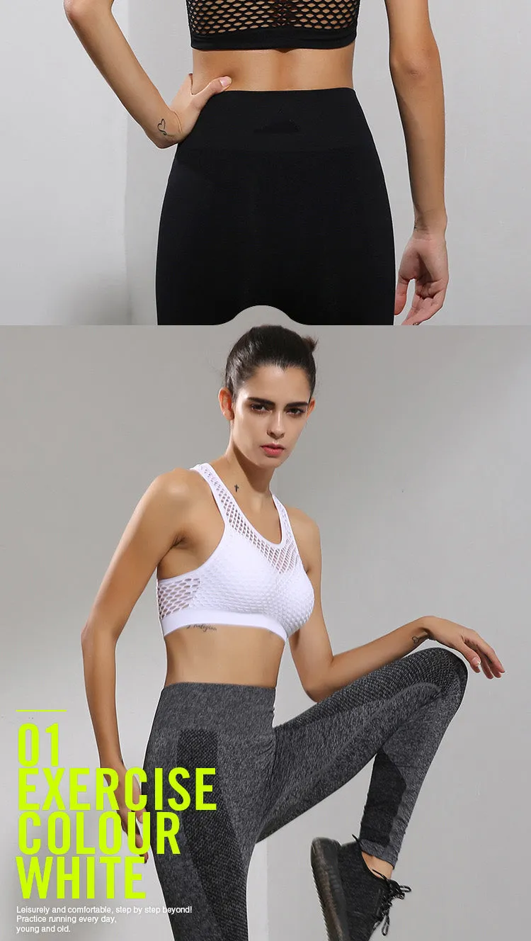 Sexy Breathable Mesh Padded Sports Bra