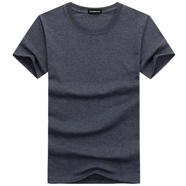 Short Sleeve Plain Solid Cotton Tees