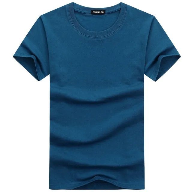 Short Sleeve Plain Solid Cotton Tees