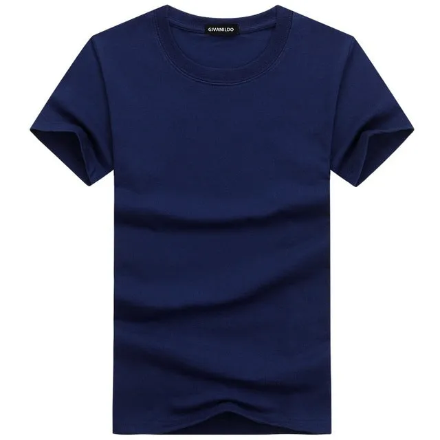 Short Sleeve Plain Solid Cotton Tees
