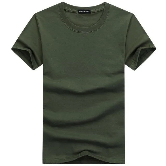 Short Sleeve Plain Solid Cotton Tees