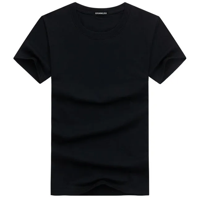 Short Sleeve Plain Solid Cotton Tees