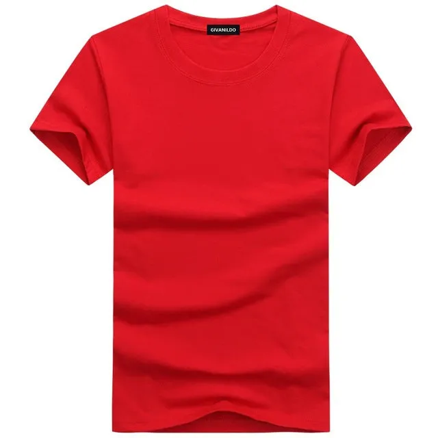 Short Sleeve Plain Solid Cotton Tees