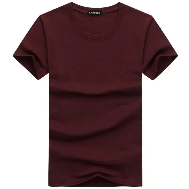 Short Sleeve Plain Solid Cotton Tees