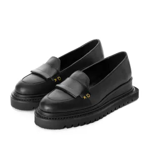 SHR XOXO Paper Game black leather women shoes