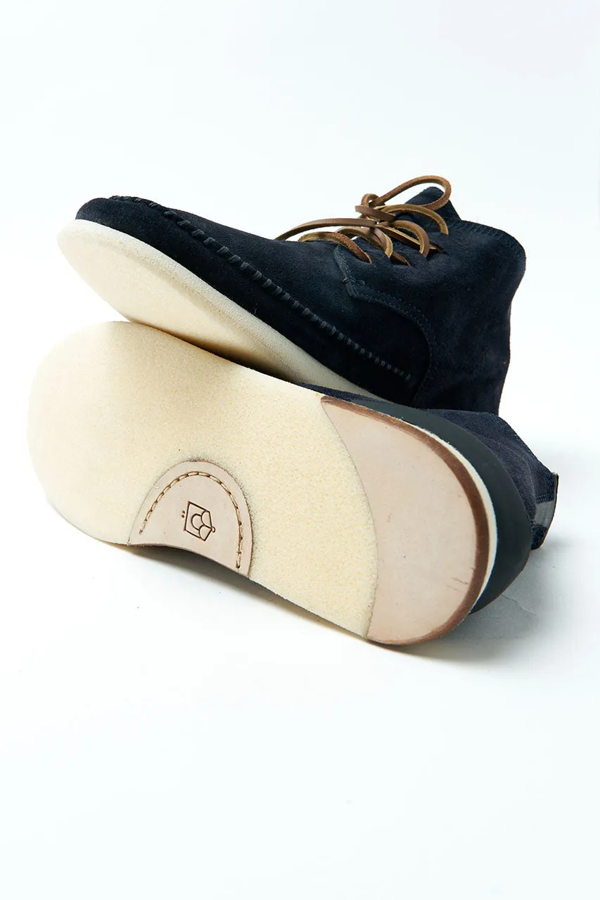 Silvano Sassetti Suede Moccasin Hi Crosty Blu Notte