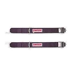 Simpson 3" Individual Shoulder Harnesses - For Latch & Link Type Systems - Bolt-In - Black