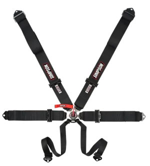 Simpson Sport 6-Point Camlock Restraint - Bolt In Pull Down Individual Harness - Black