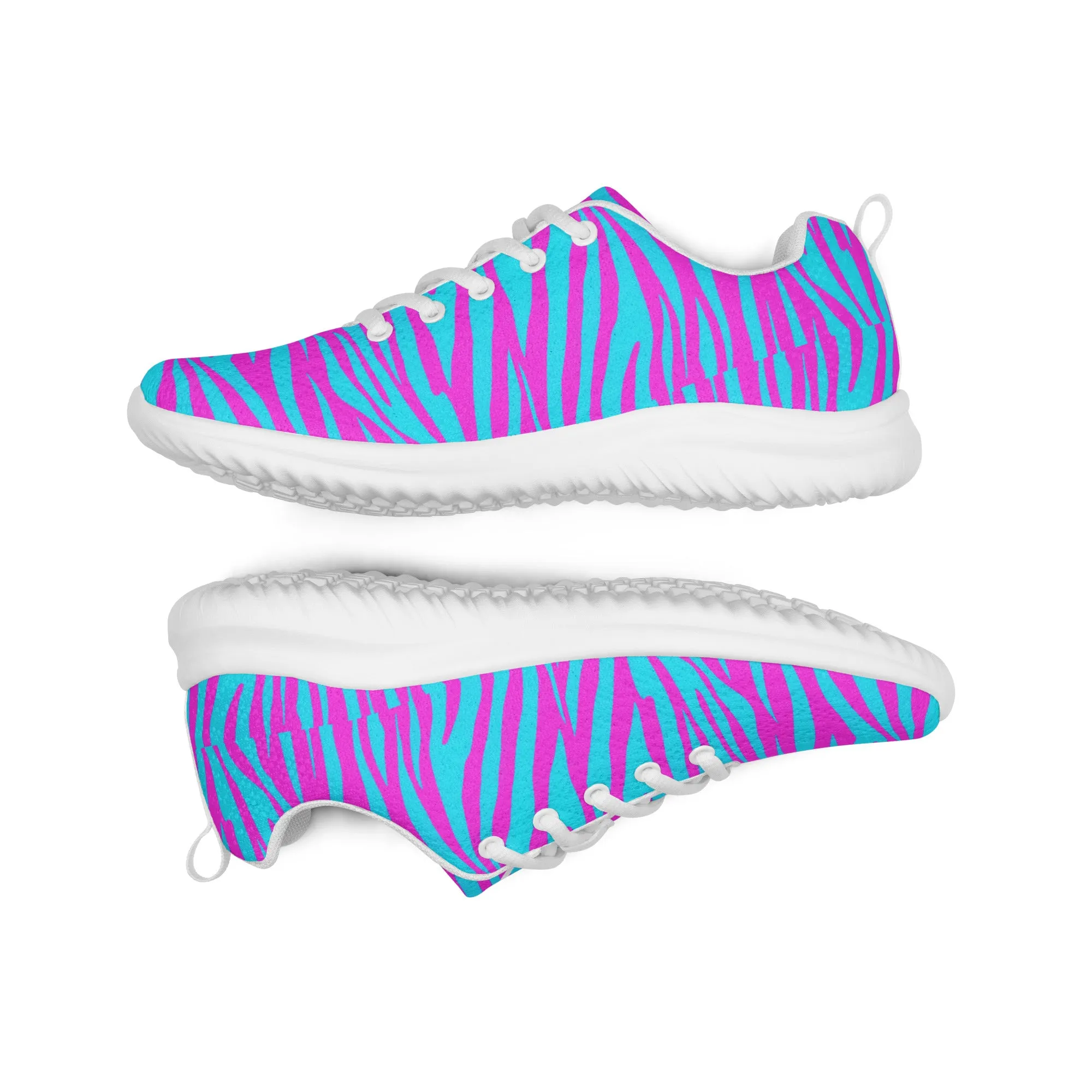 Sixty Eight 93 Logo White Zebra Blueberry Fuchsia Women’s Athletic Shoes