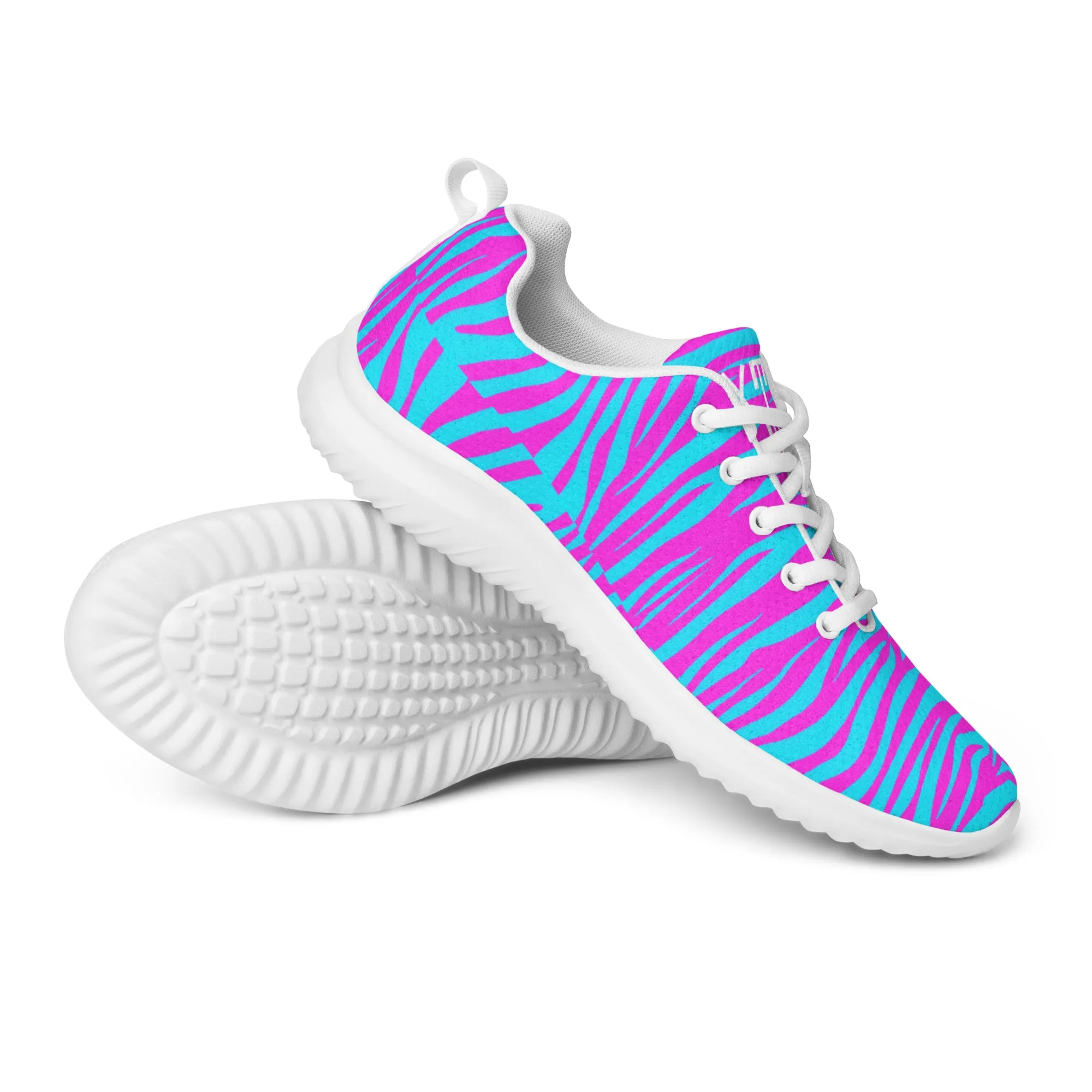Sixty Eight 93 Logo White Zebra Blueberry Fuchsia Women’s Athletic Shoes