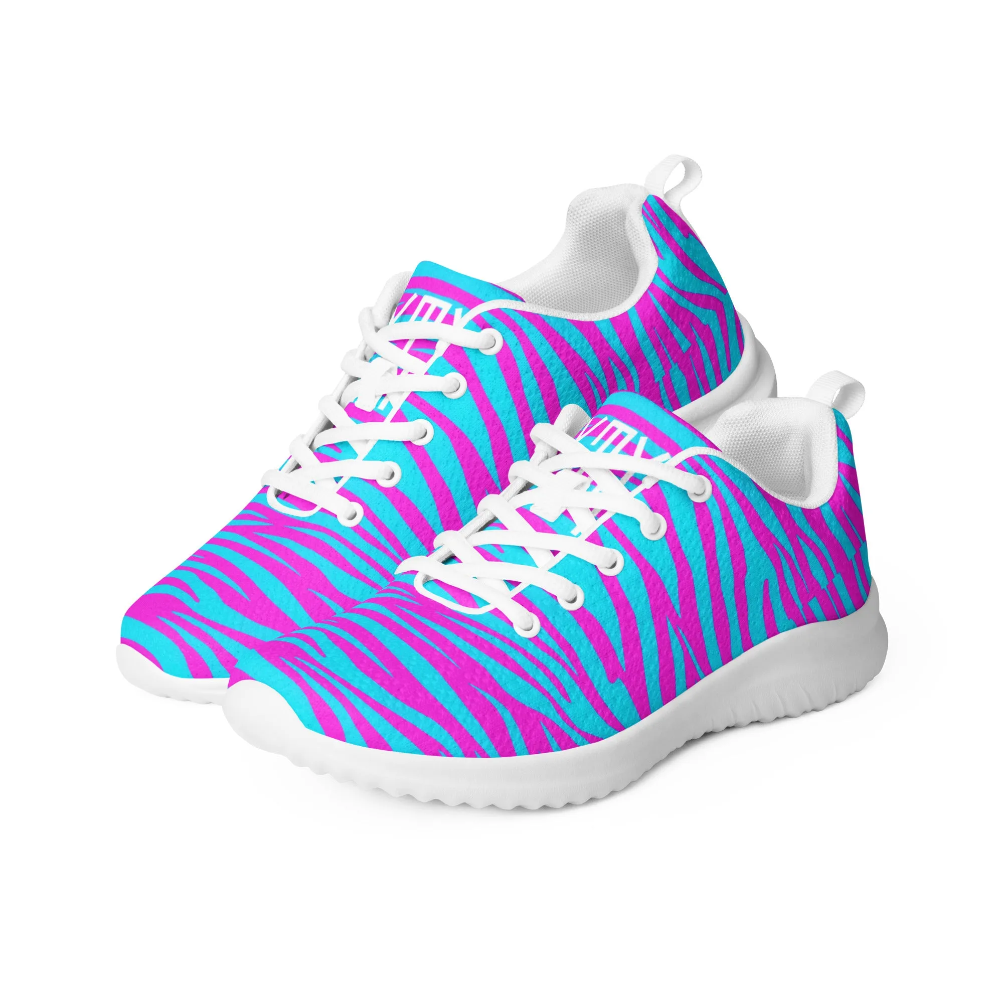 Sixty Eight 93 Logo White Zebra Blueberry Fuchsia Women’s Athletic Shoes