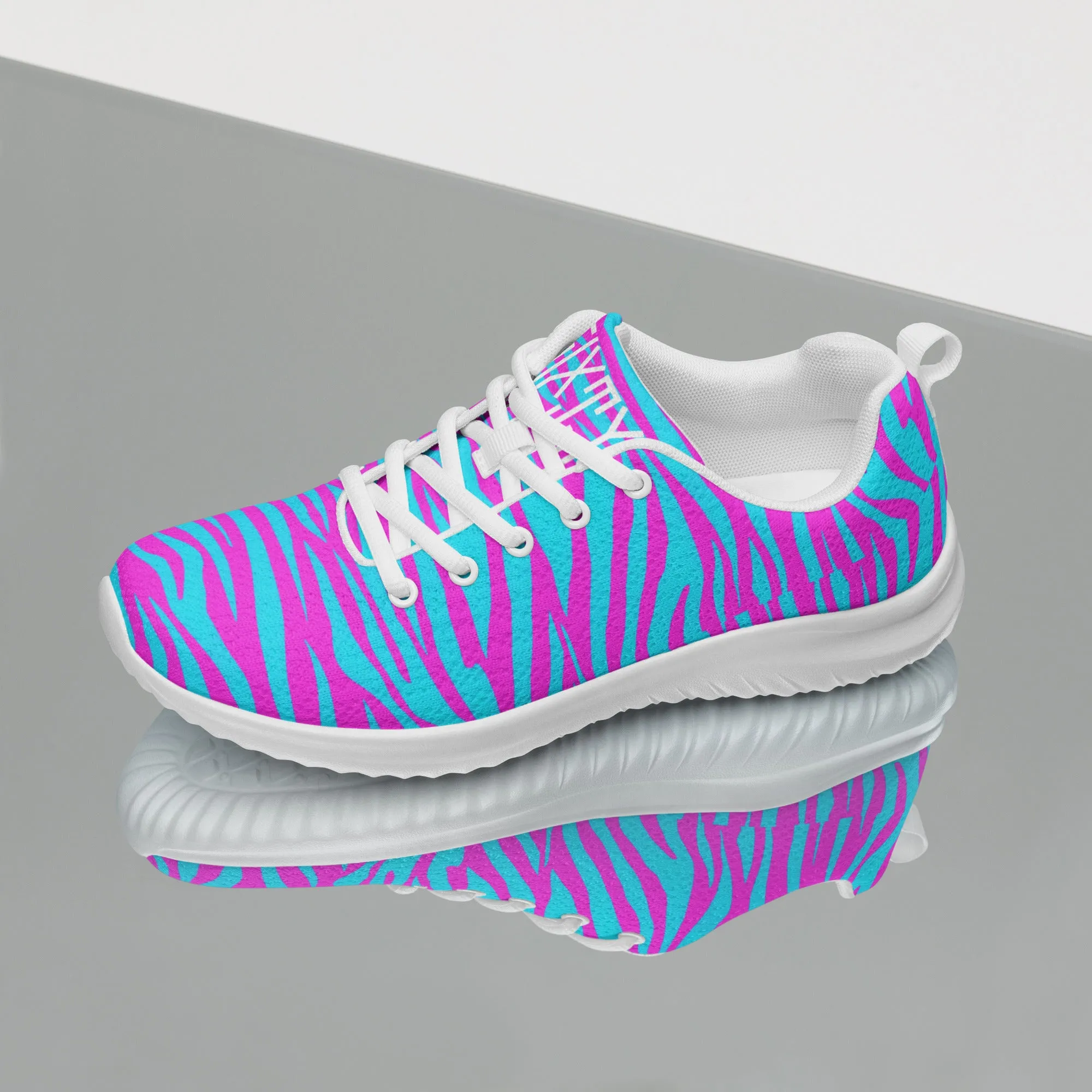 Sixty Eight 93 Logo White Zebra Blueberry Fuchsia Women’s Athletic Shoes