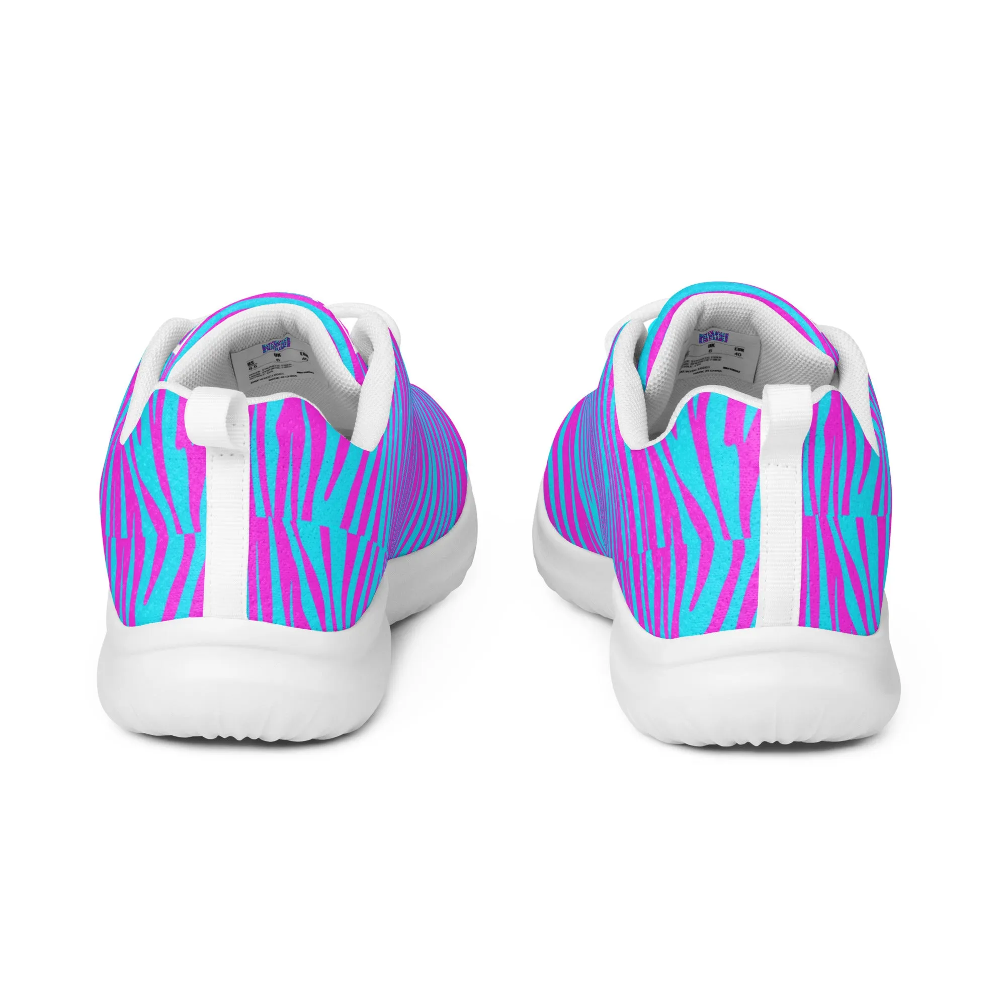 Sixty Eight 93 Logo White Zebra Blueberry Fuchsia Women’s Athletic Shoes