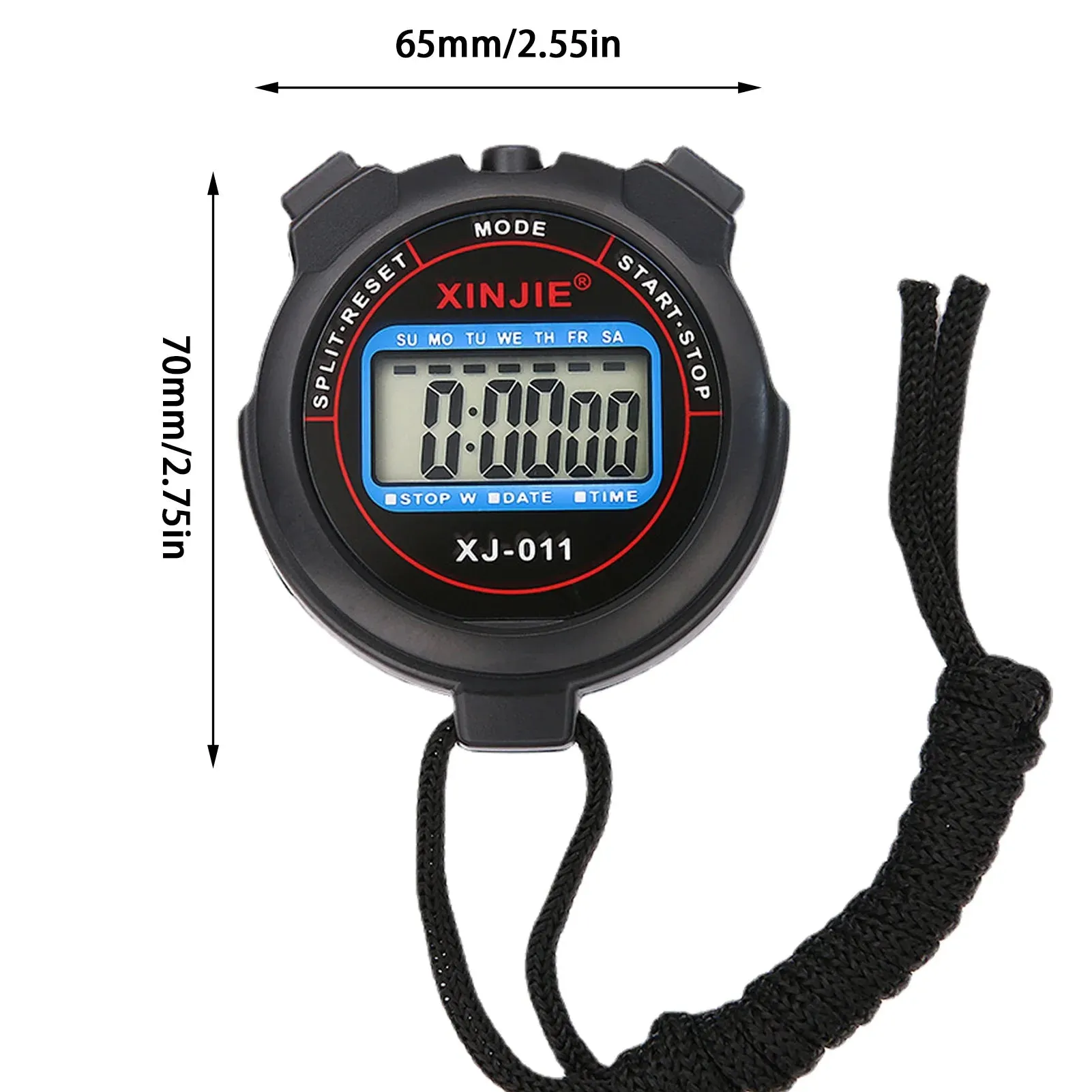 Sports Stopwatch Timer Athlete Referee Timer Portable Waterproof Fitness Timer With Date Display Alarm And Clock For Fitness