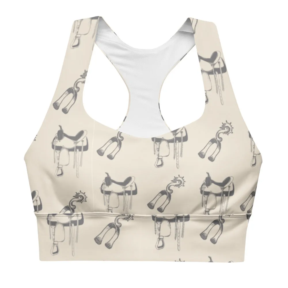 Spurs & Saddles Longline sports bra