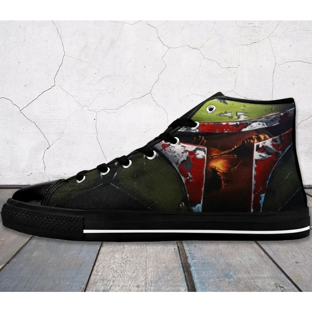 Star Wars Boba Fett Han Solo Helmet Shoes High Top Sneakers for Kids and Adults
