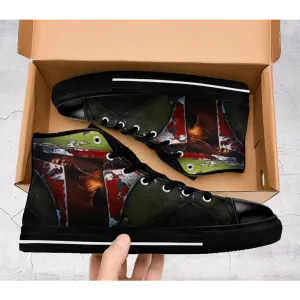 Star Wars Boba Fett Han Solo Helmet Shoes High Top Sneakers for Kids and Adults