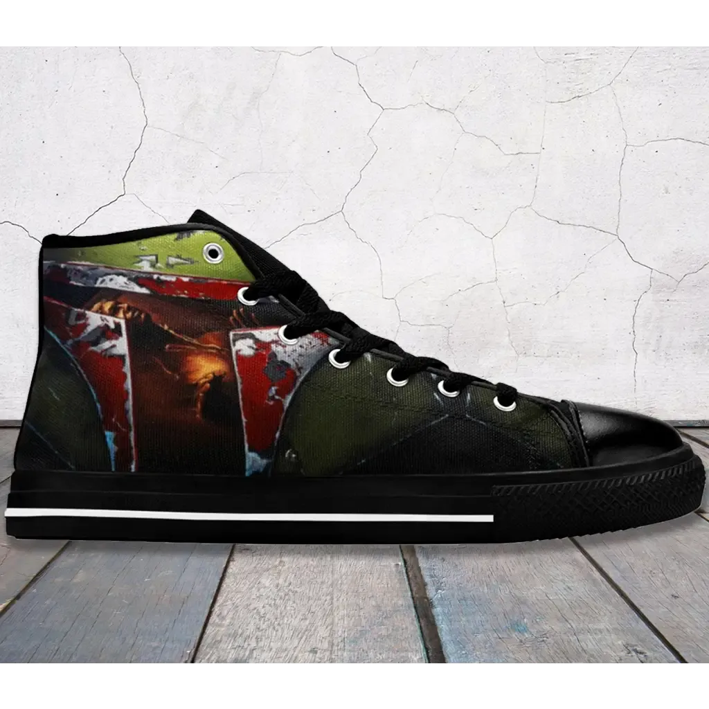 Star Wars Boba Fett Han Solo Helmet Shoes High Top Sneakers for Kids and Adults