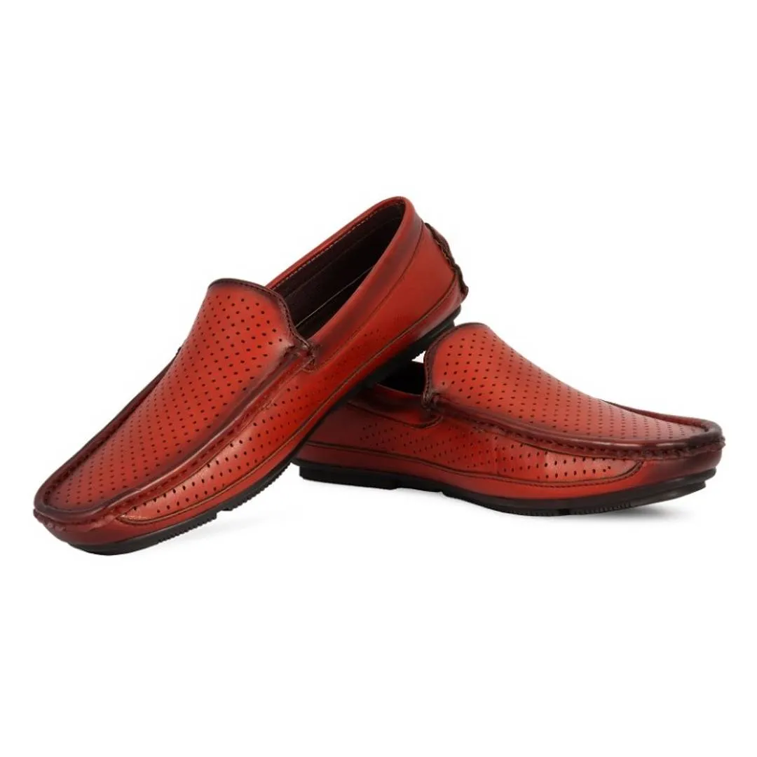 Stylish Tan Synthetic material Self Design Loafers For Men