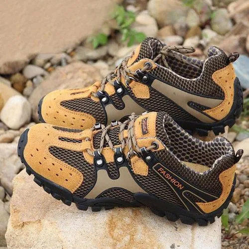 Suede Mesh Breathable Button Outdoor Sport Jogging Hiking Athletic Sneakers