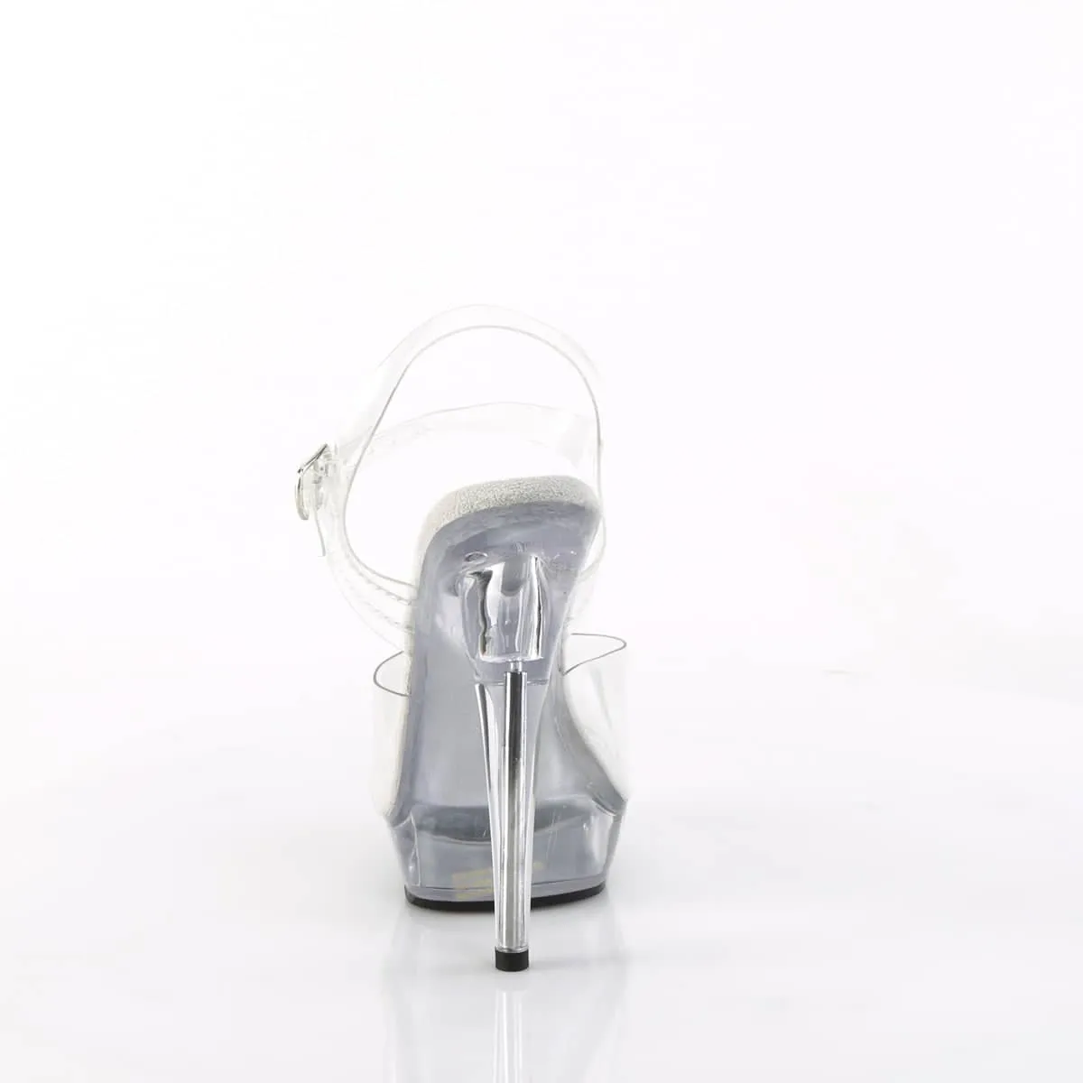 SULTRY-608 Clear Ankle Peep Toe High Heel