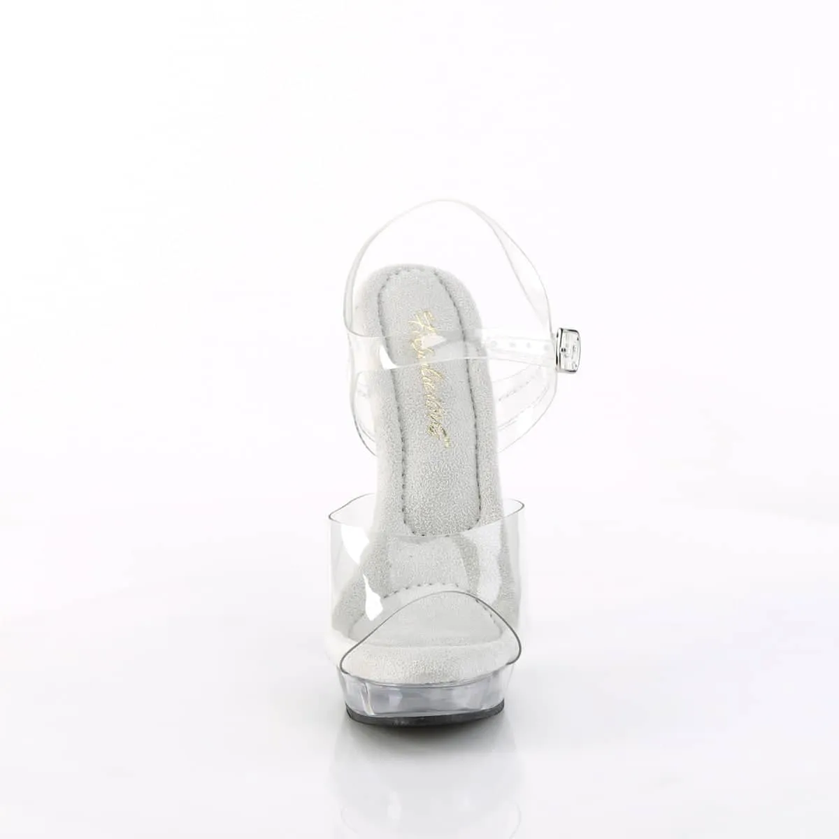 SULTRY-608 Clear Ankle Peep Toe High Heel