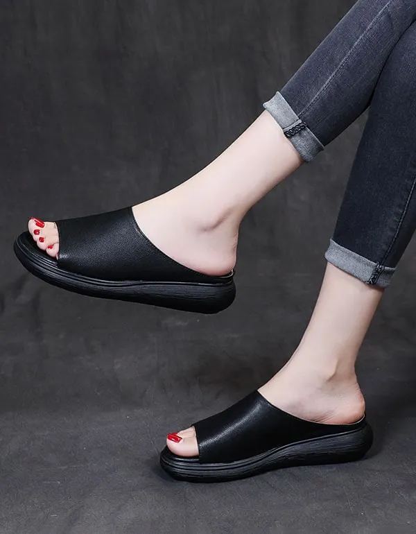 Summer Beach Footwear Leather Slippers Large Size 41-43