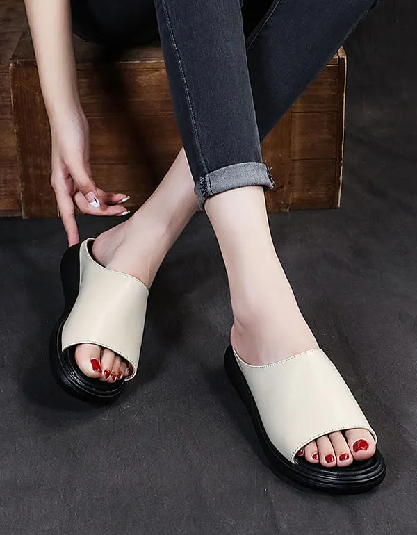 Summer Beach Footwear Leather Slippers Large Size 41-43