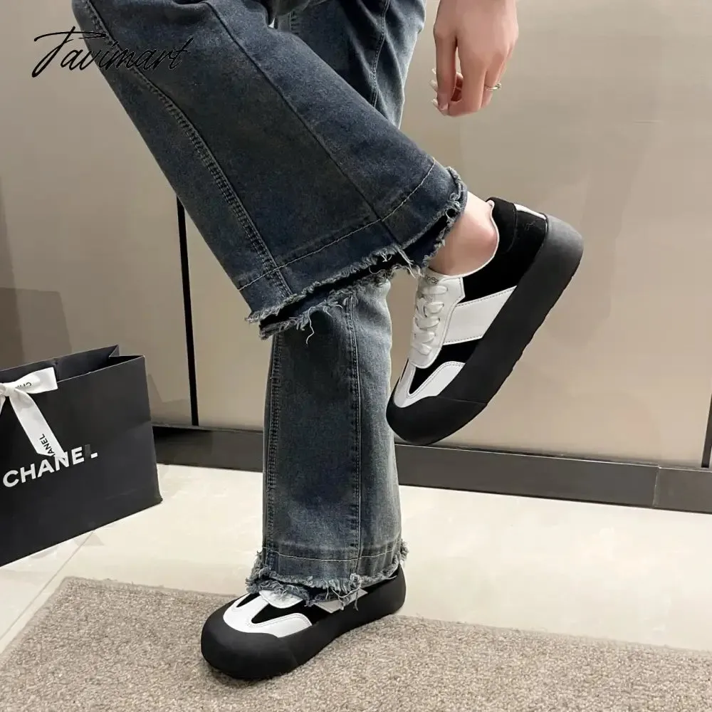 Tavimart Women summer shoes new casual Joker increased thick-soled light students moral training shoes retro explosion shoes.