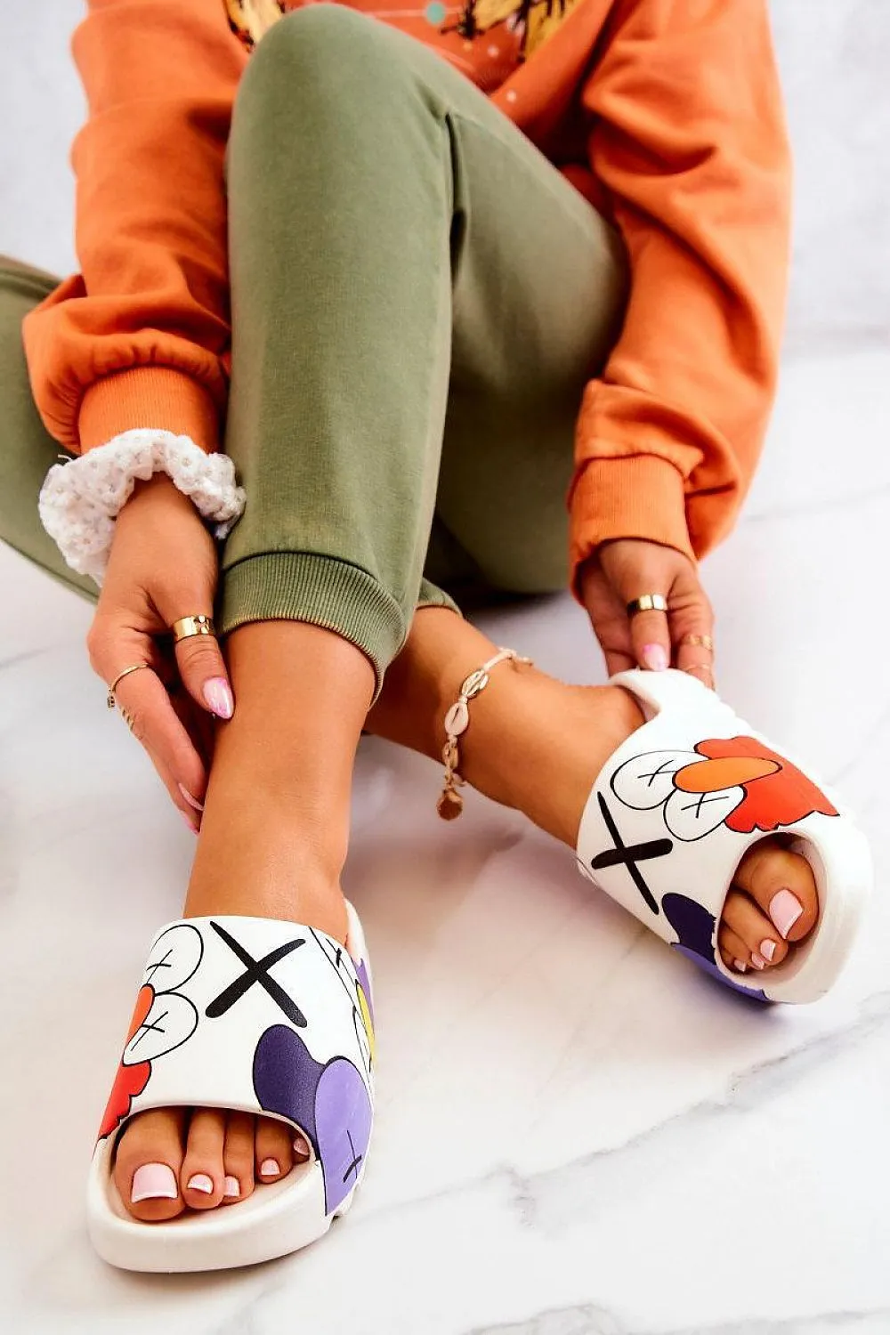 TEEK - Womens Graphic Rubber Slides