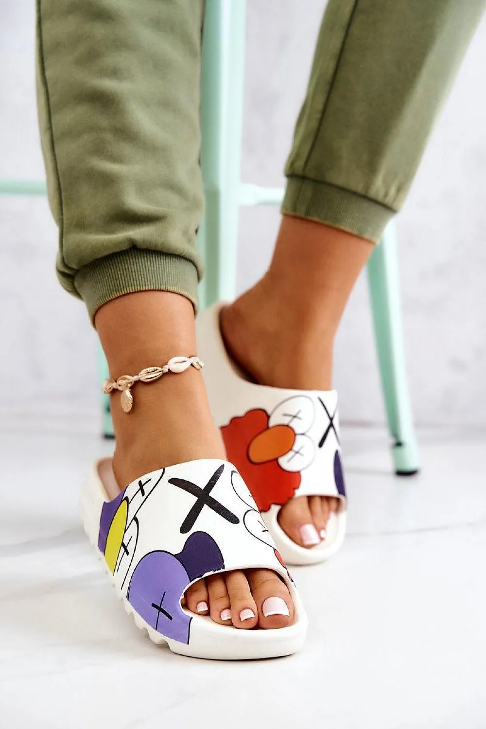 TEEK - Womens Graphic Rubber Slides