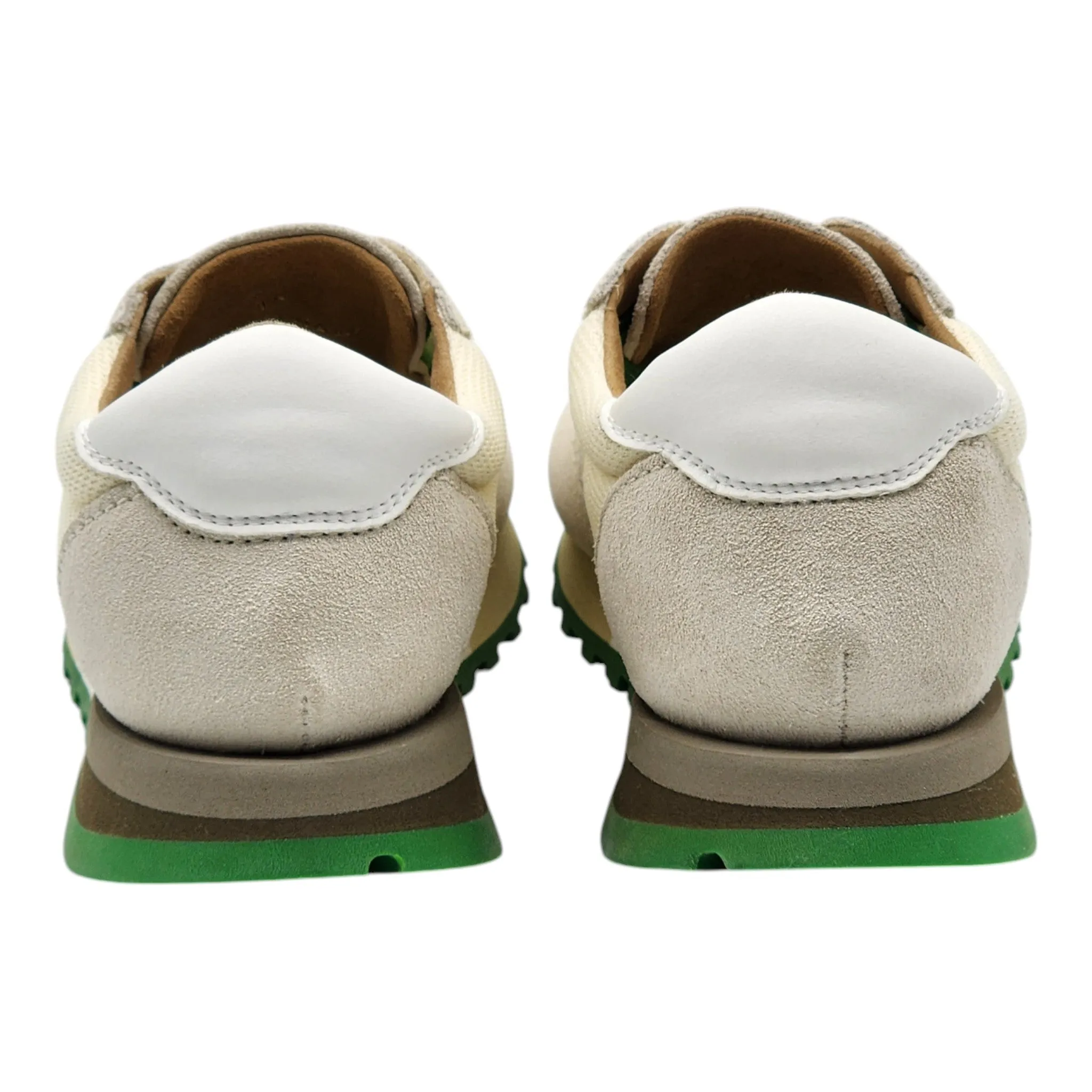 The Row Owen Runner Sneakers - Mesh and Suede - Beige/Green 35.5