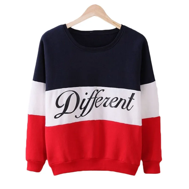 Three Color Accent Different Printed Sweatshirt