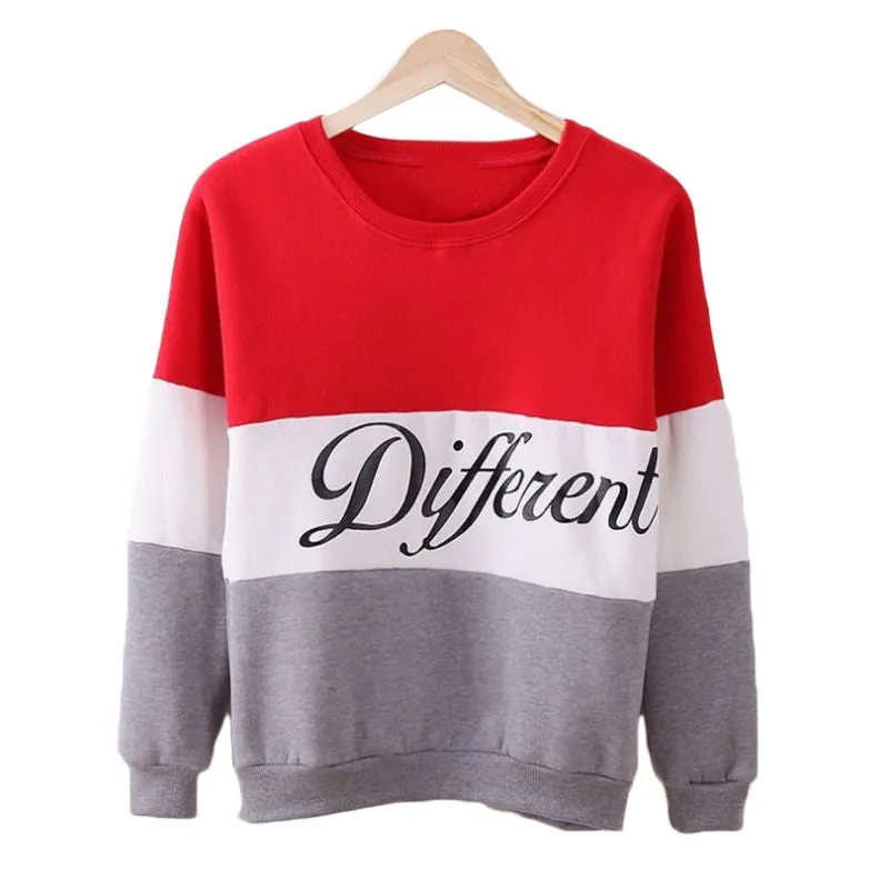 Three Color Accent Different Printed Sweatshirt
