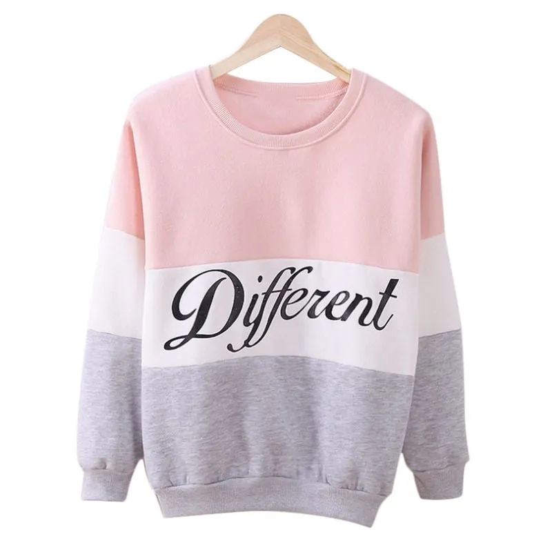 Three Color Accent Different Printed Sweatshirt