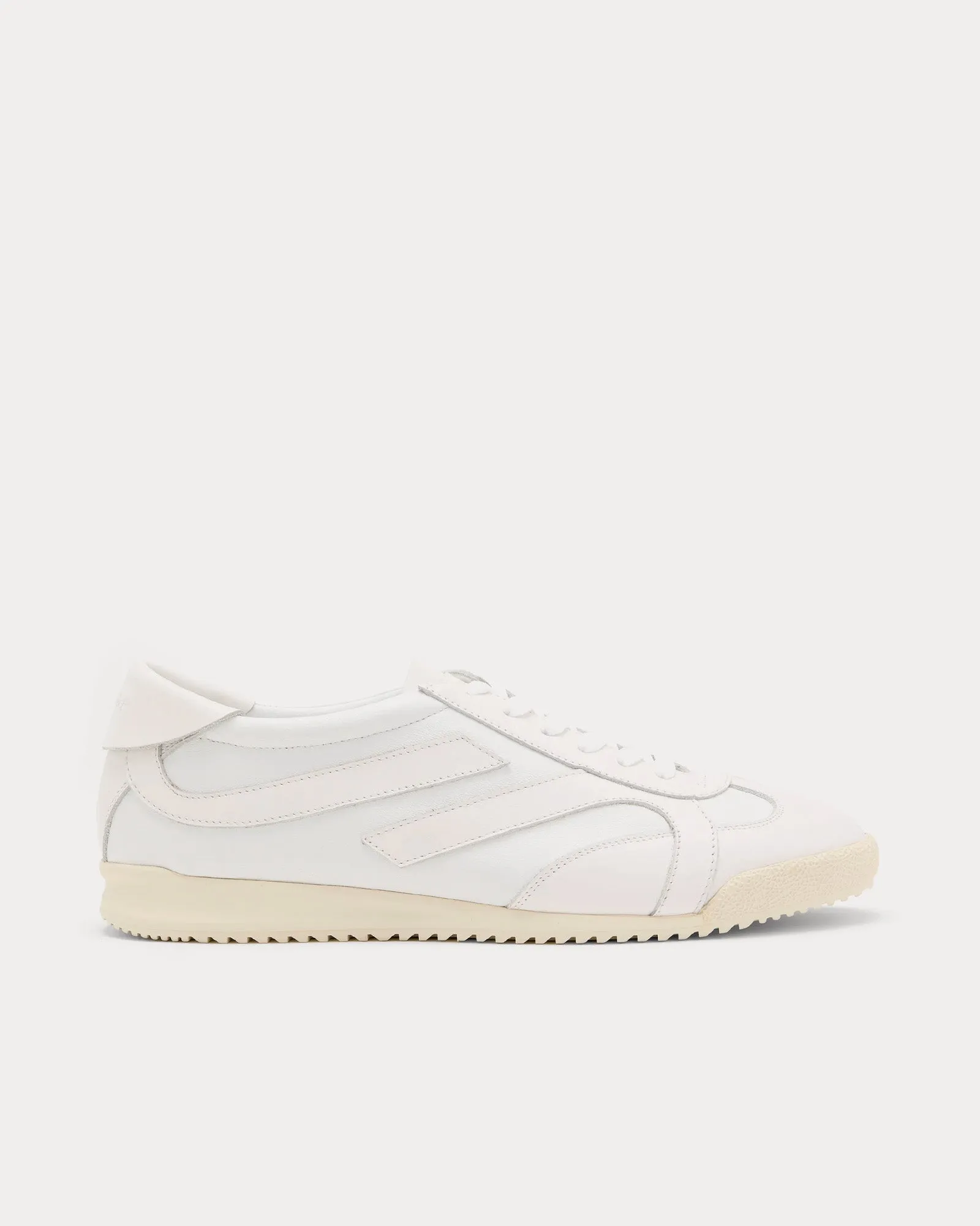 Track Leather White Low Top Sneakers