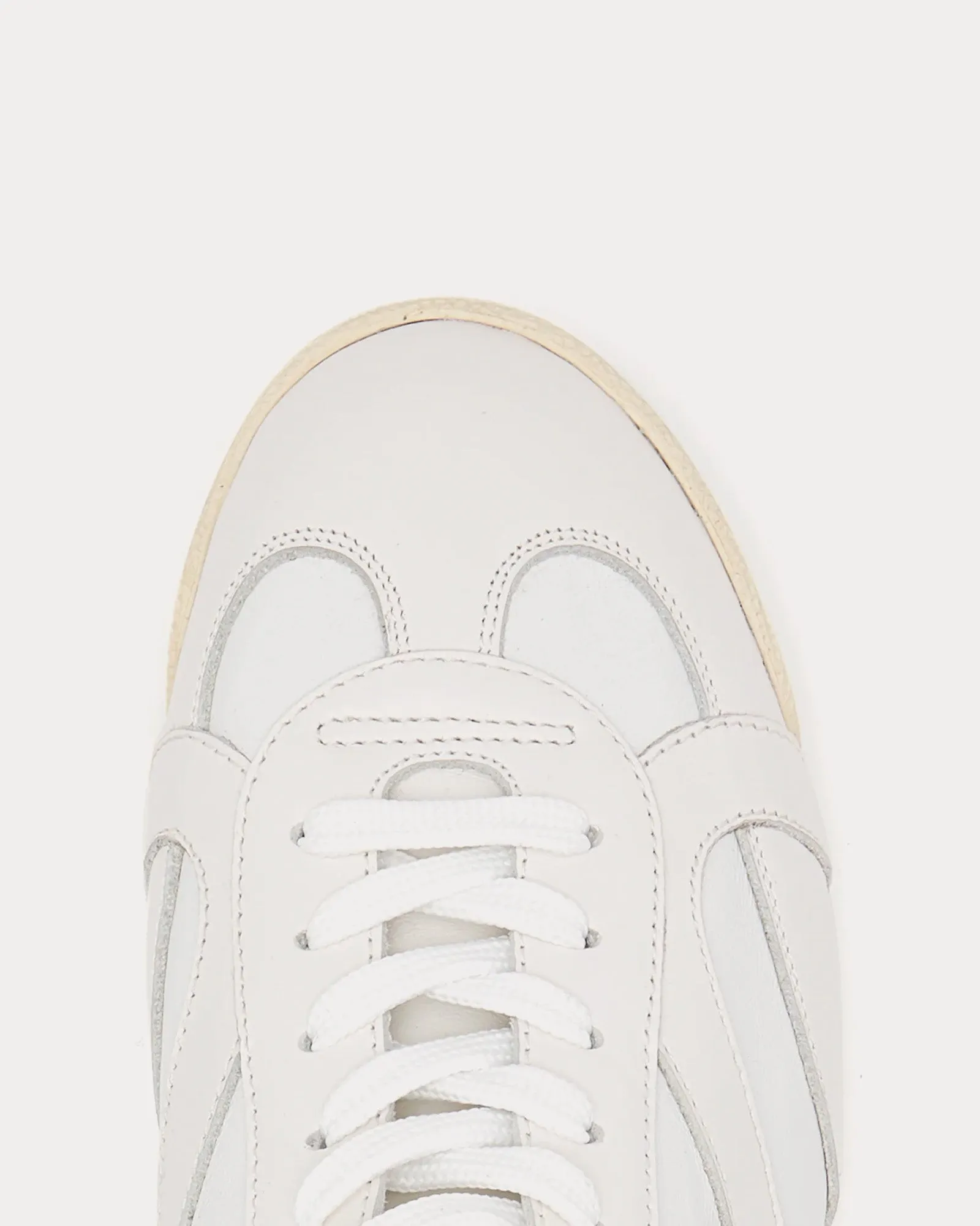 Track Leather White Low Top Sneakers