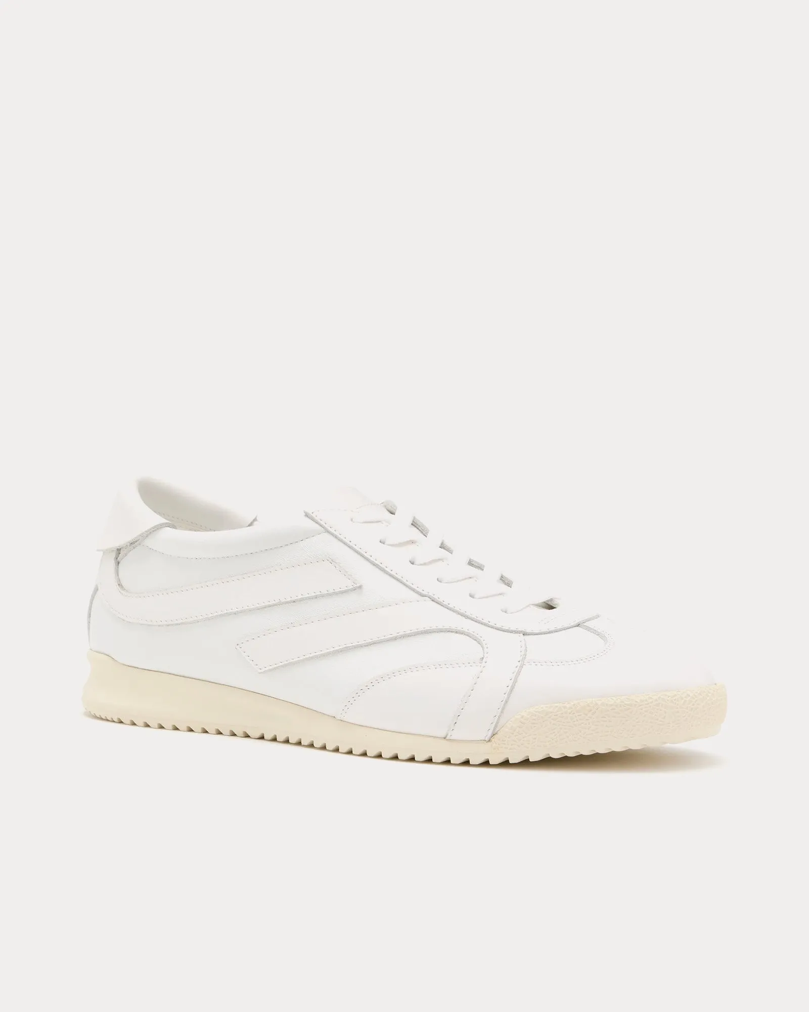 Track Leather White Low Top Sneakers