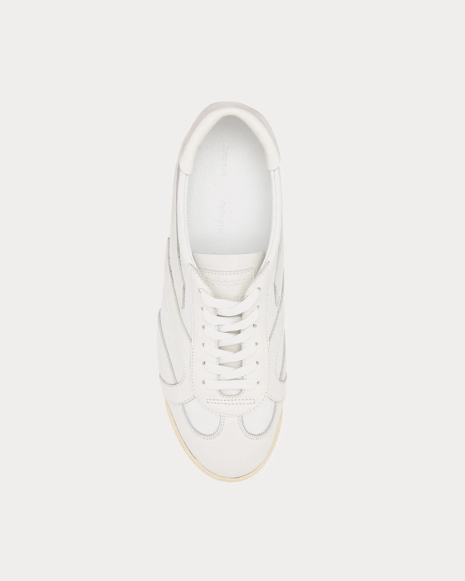 Track Leather White Low Top Sneakers